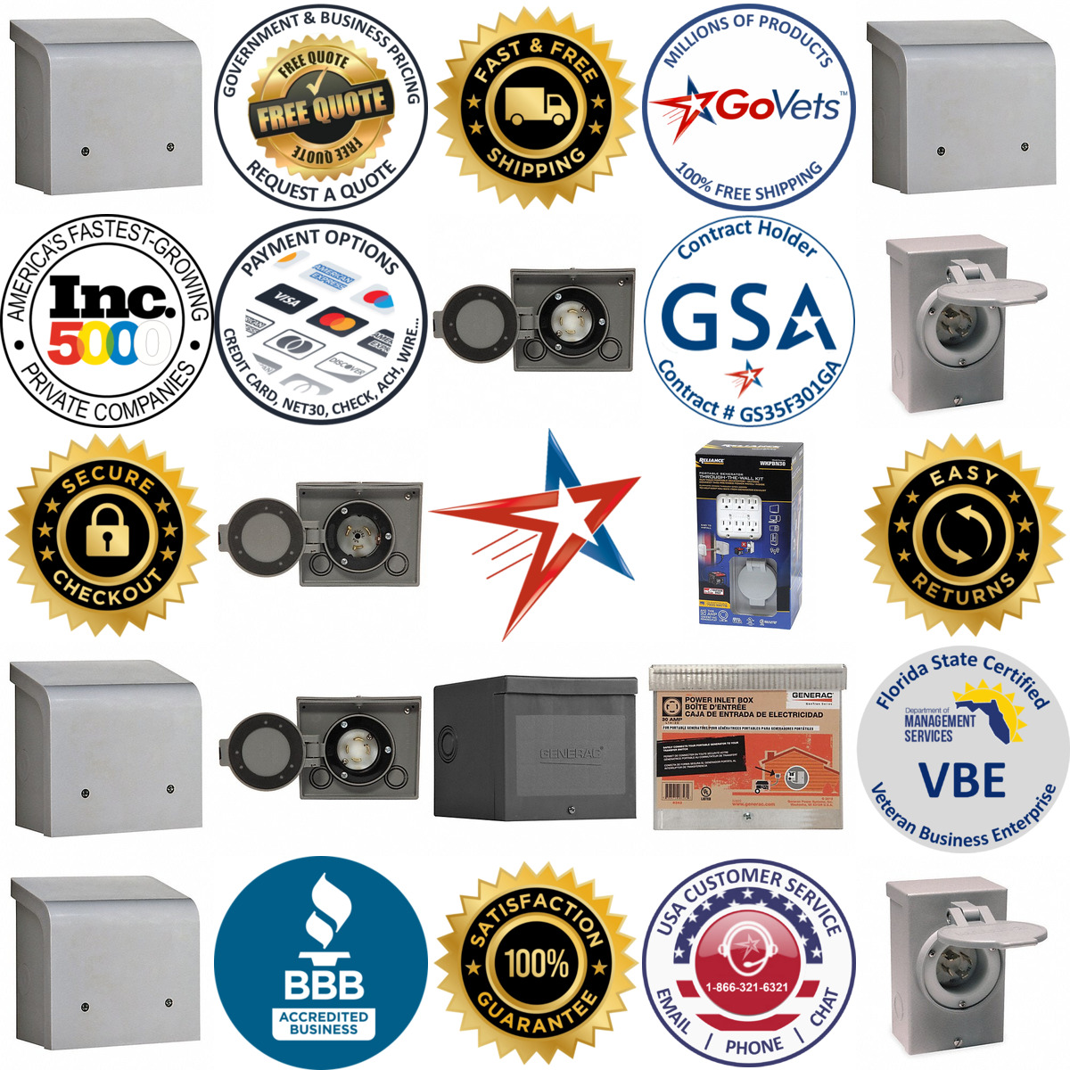 Millions of Products A selection of Portable Generator Power Inlet Boxes products on GoVets