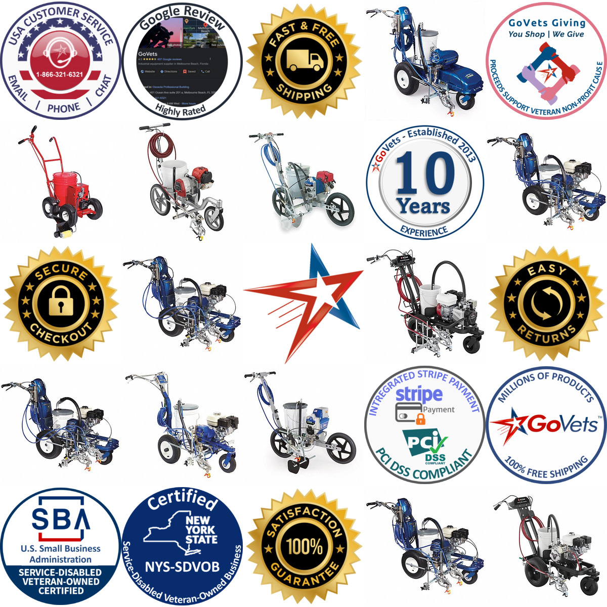 Millions of Products A selection of Powered Striping and Marking Machines products on GoVets