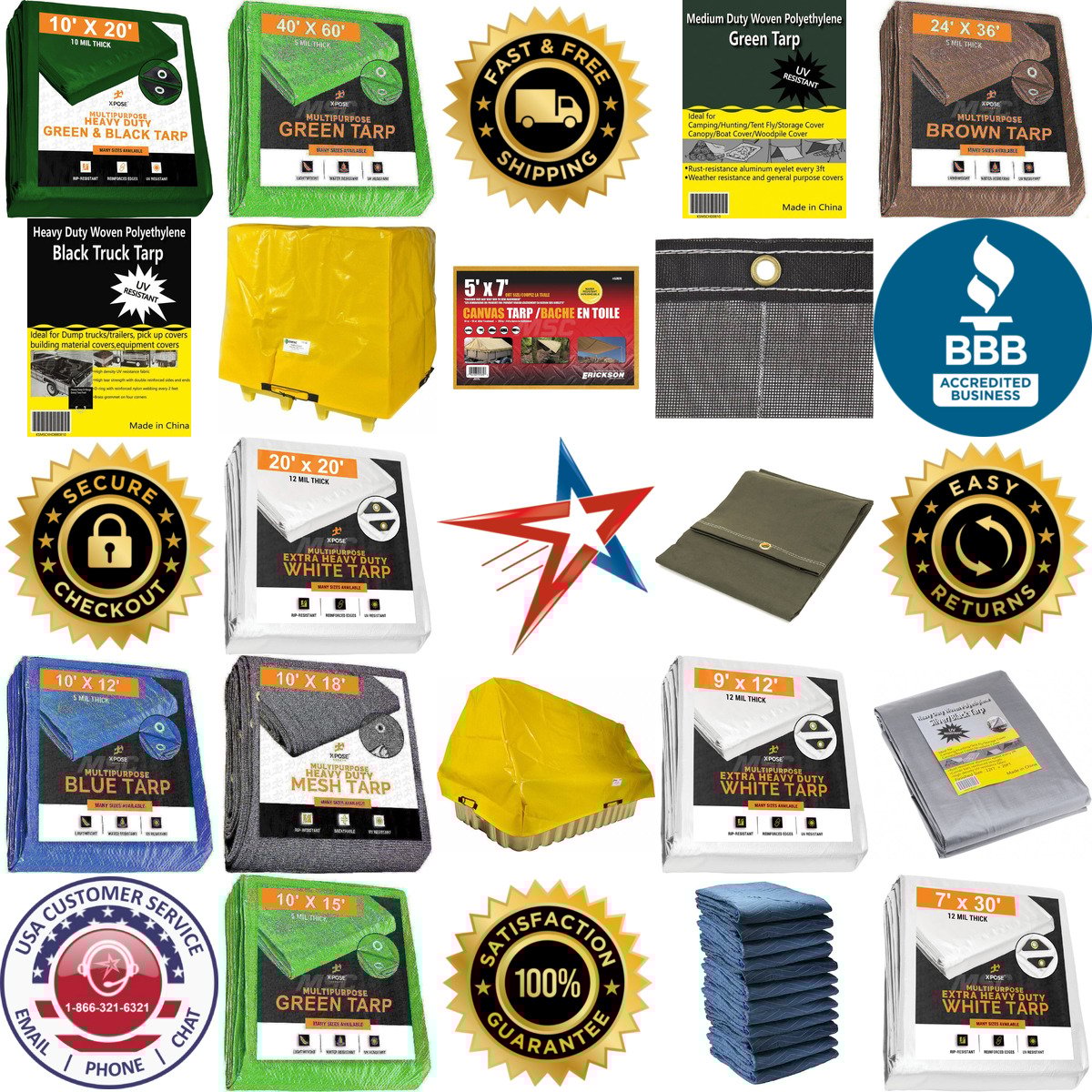 Millions of Products A selection of Tarps and Dust Covers products on GoVets