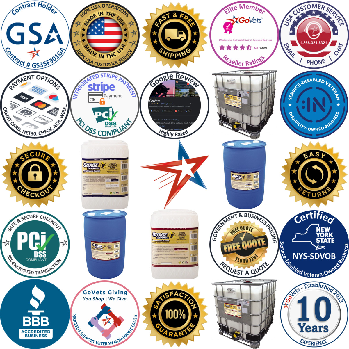 Millions of Products A selection of Surge Industrial products on GoVets