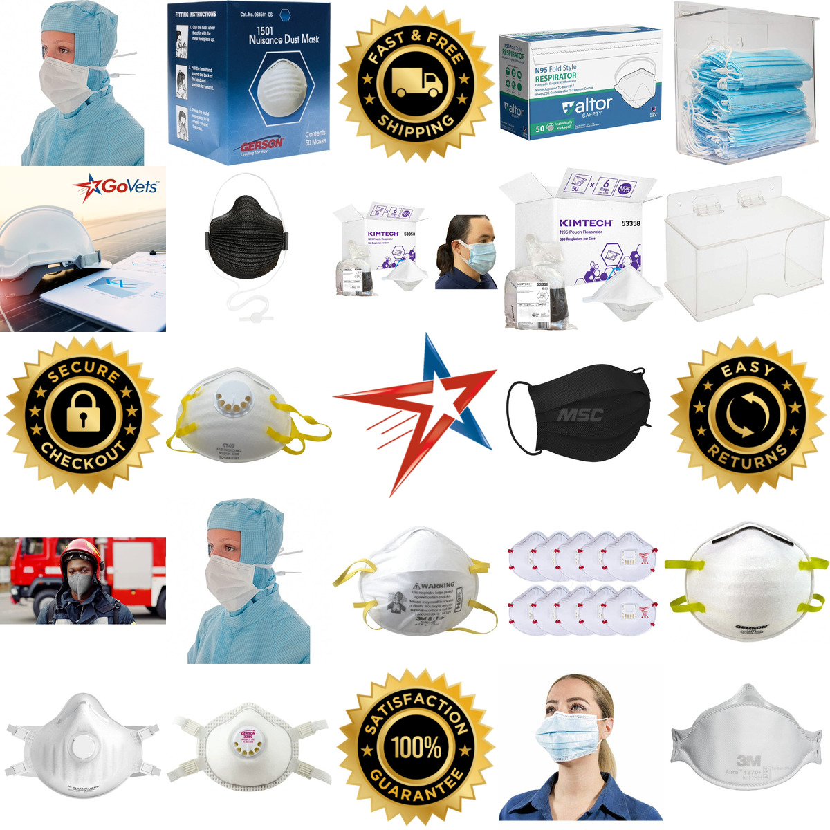 Millions of Products A selection of Disposable Respirators Masks and Dispensers products on GoVets