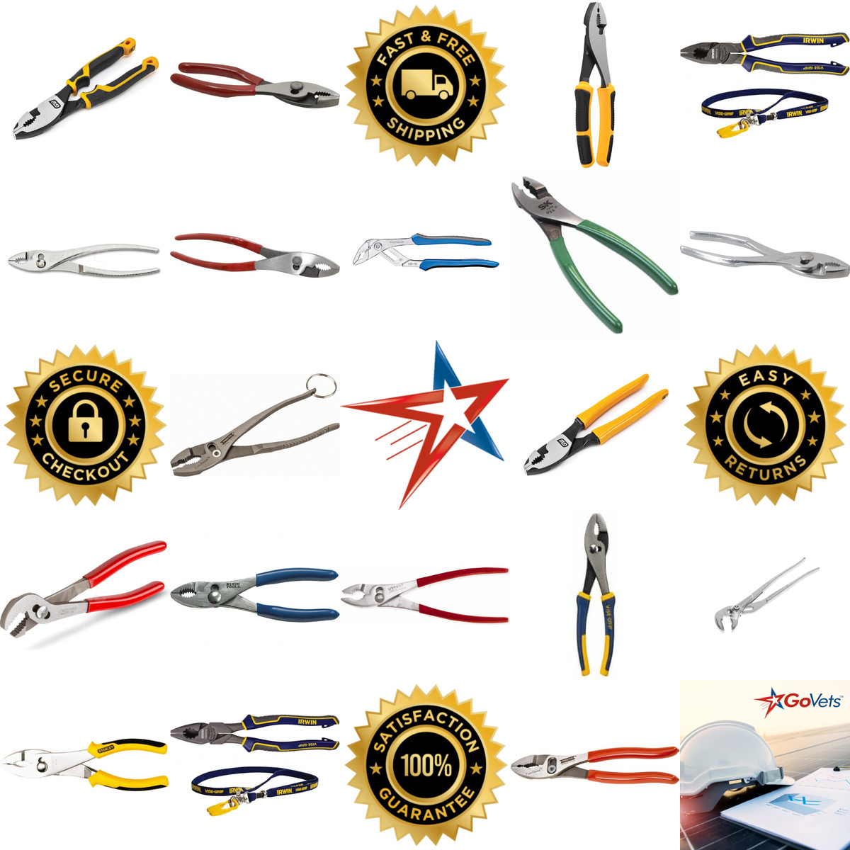 Millions of Products A selection of Slip Joint Pliers products on GoVets