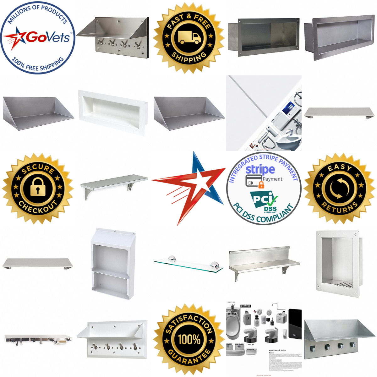 Millions of Products A selection of Bathroom Shelves products on GoVets