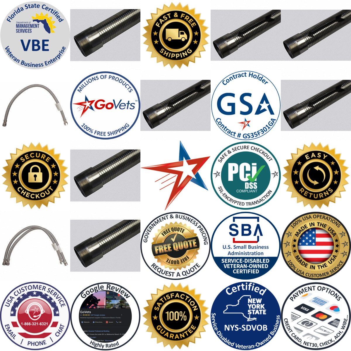 Millions of Products A selection of Interlocked Metal Hoses products on GoVets