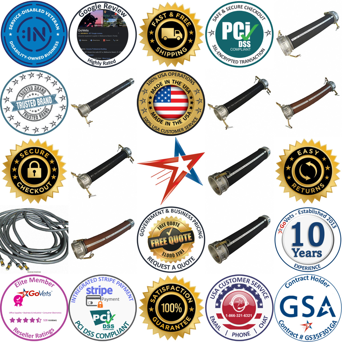 Millions of Products A selection of Material Handling Hose Assemblies products on GoVets