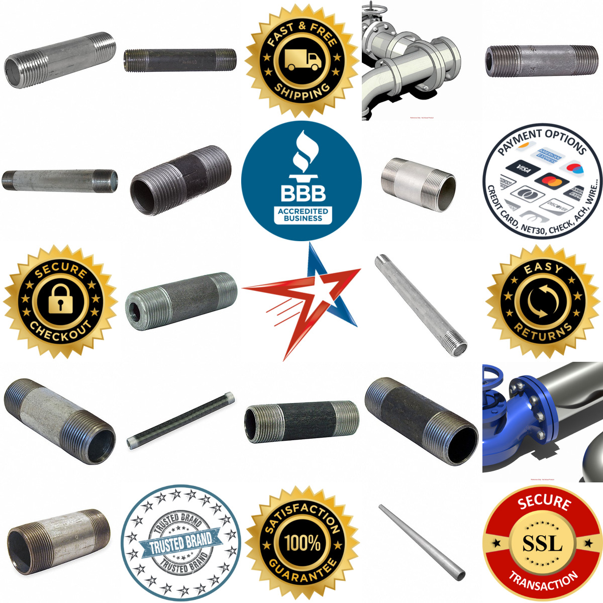 Millions of Products A selection of Metal Pipe and Pipe Nipples products on GoVets