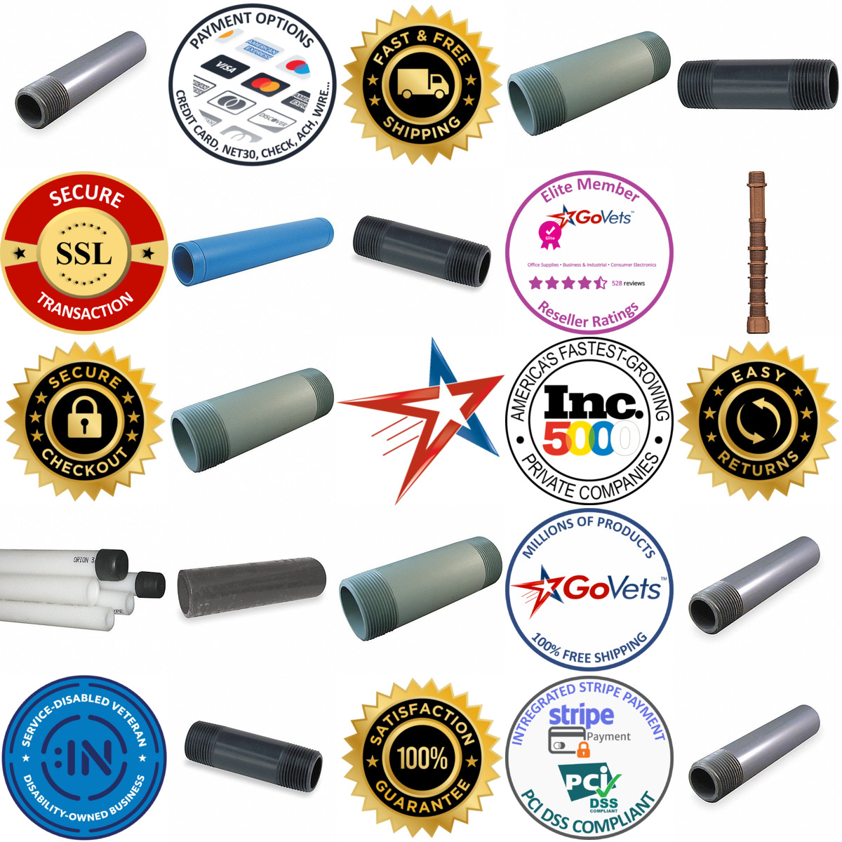 A selection of Plastic and Synthetic Pipe and Pipe Nipples products on GoVets