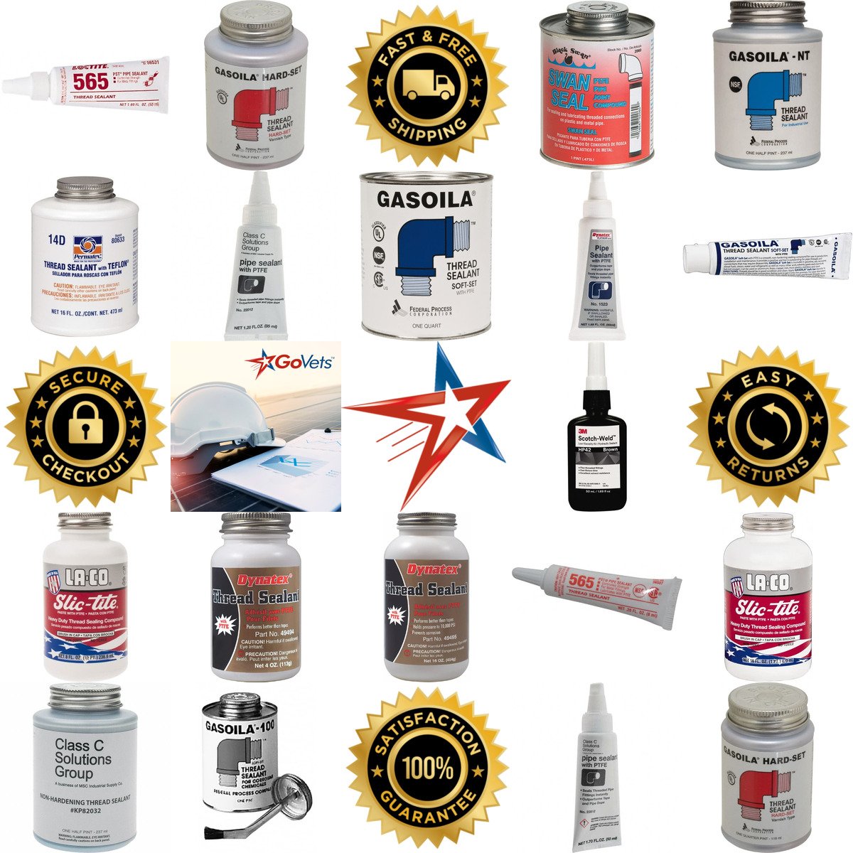 Millions of Products A selection of Threaded Pipe Sealants products on GoVets