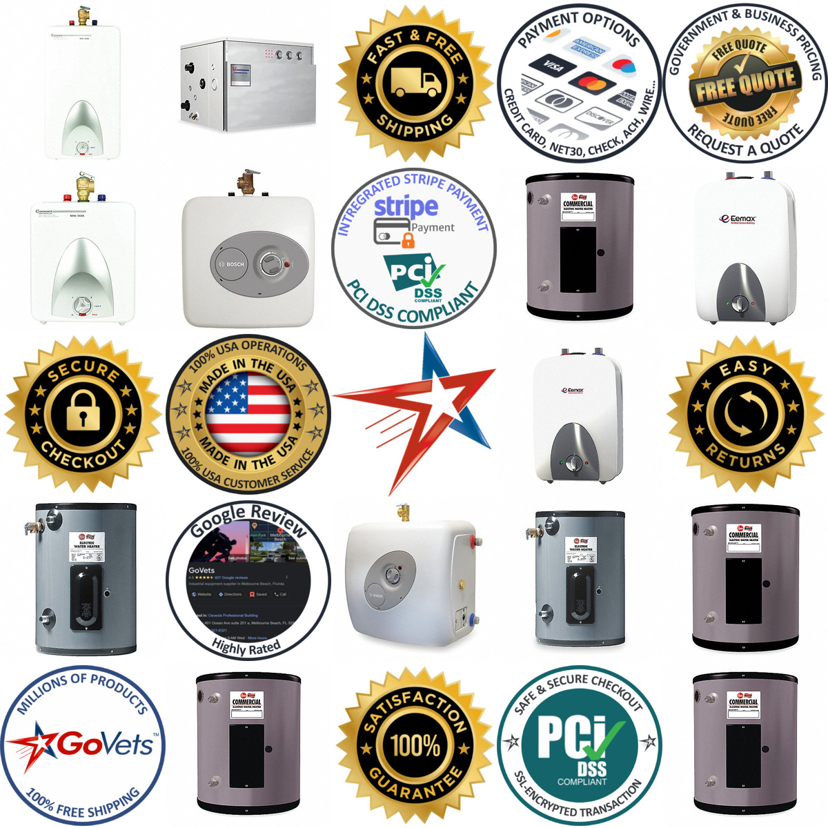 Millions of Products A selection of Point of Use Tank Water Heaters products on GoVets