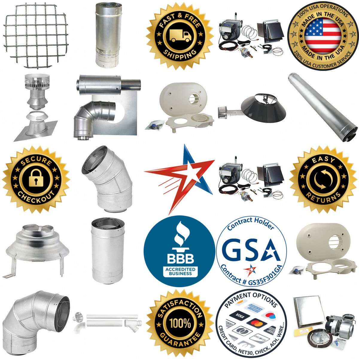 Millions of Products A selection of Water Heater Vents Venting Hardware and Kits products on GoVets