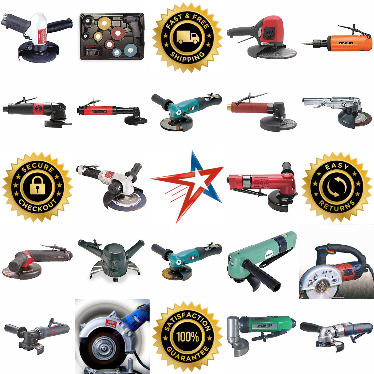 Millions of Products A selection of Air Powered Angle Grinders products on GoVets