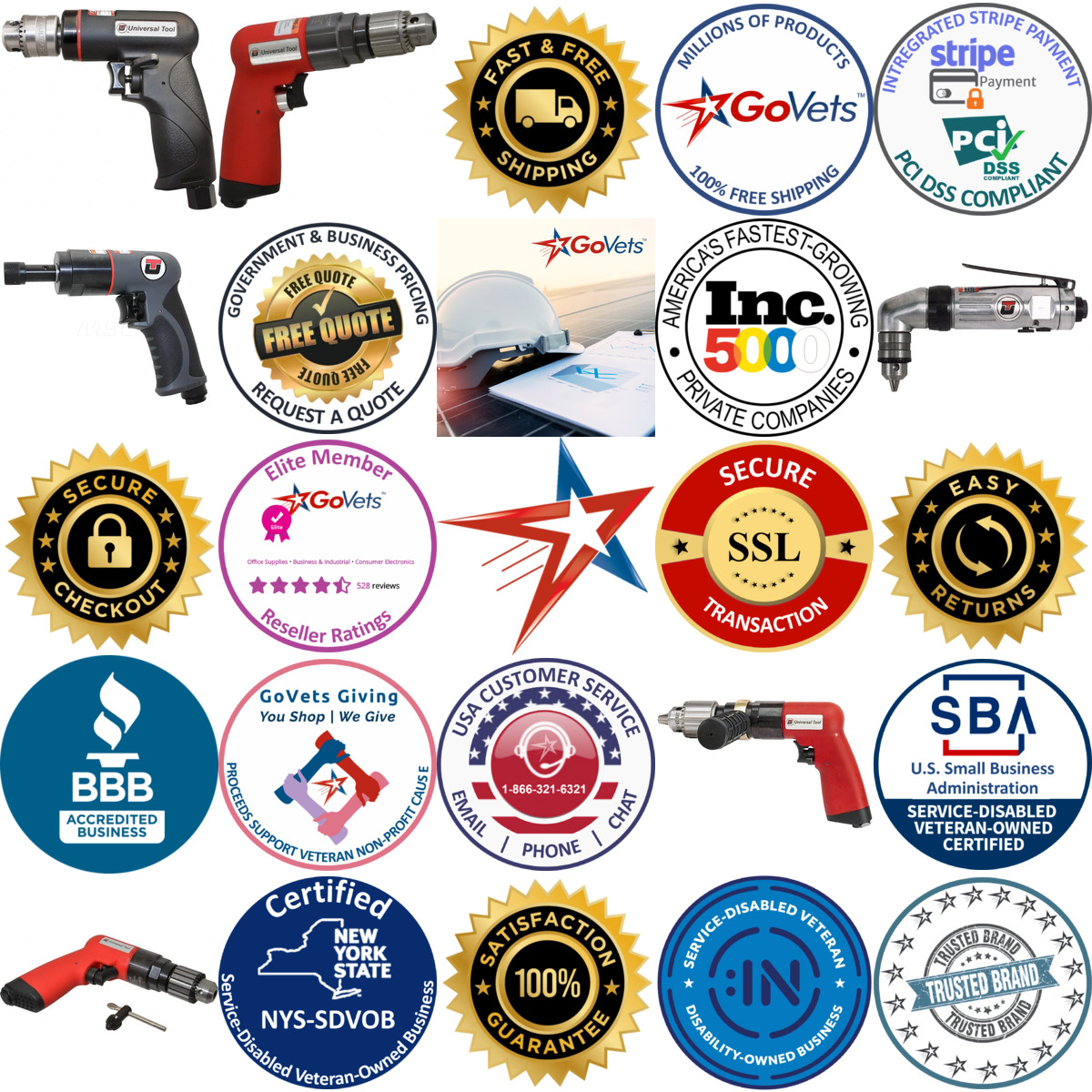 Millions of Products A selection of Universal Tool products on GoVets