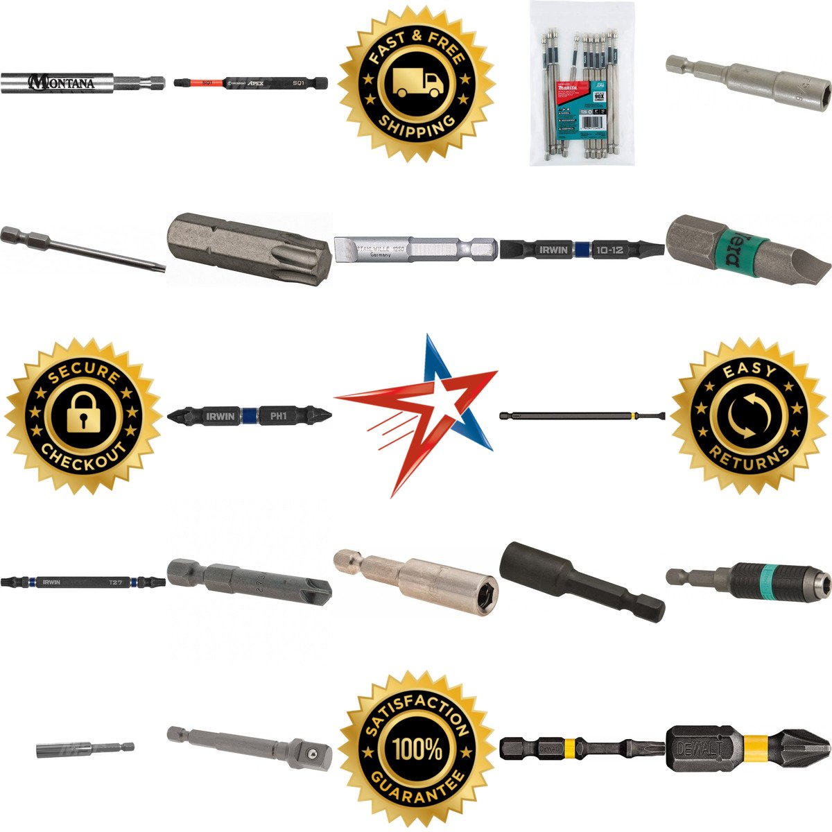 Millions of Products A selection of Power and Impact Screwdriver Bits and Holders products on GoVets
