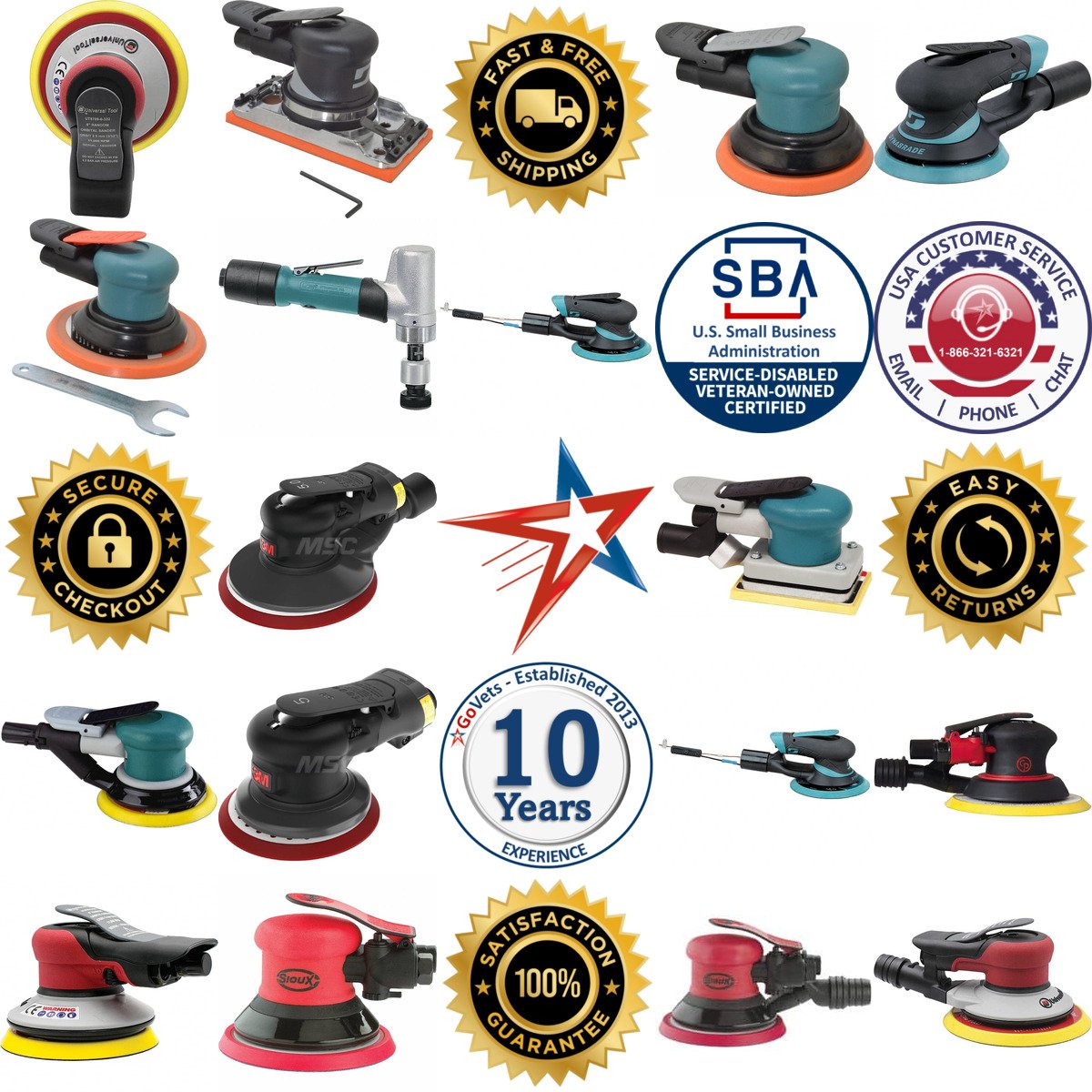 Millions of Products A selection of Air Orbital Sanders products on GoVets