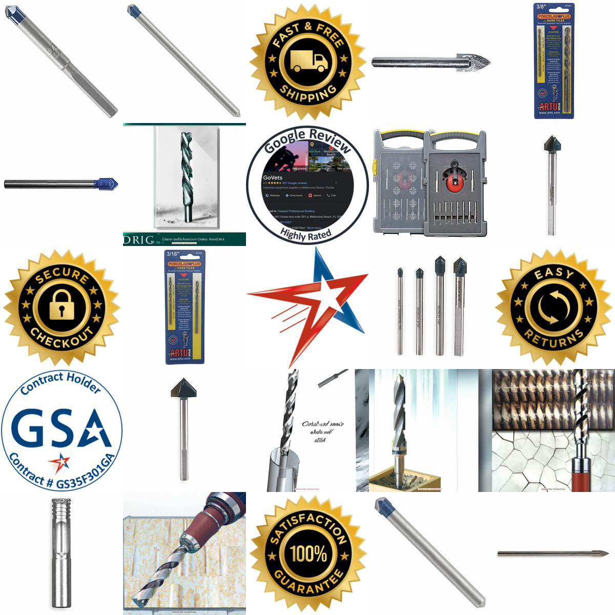 Millions of Products A selection of Glass Natural Stone Porcelain and Tile Drill Bit products on GoVets