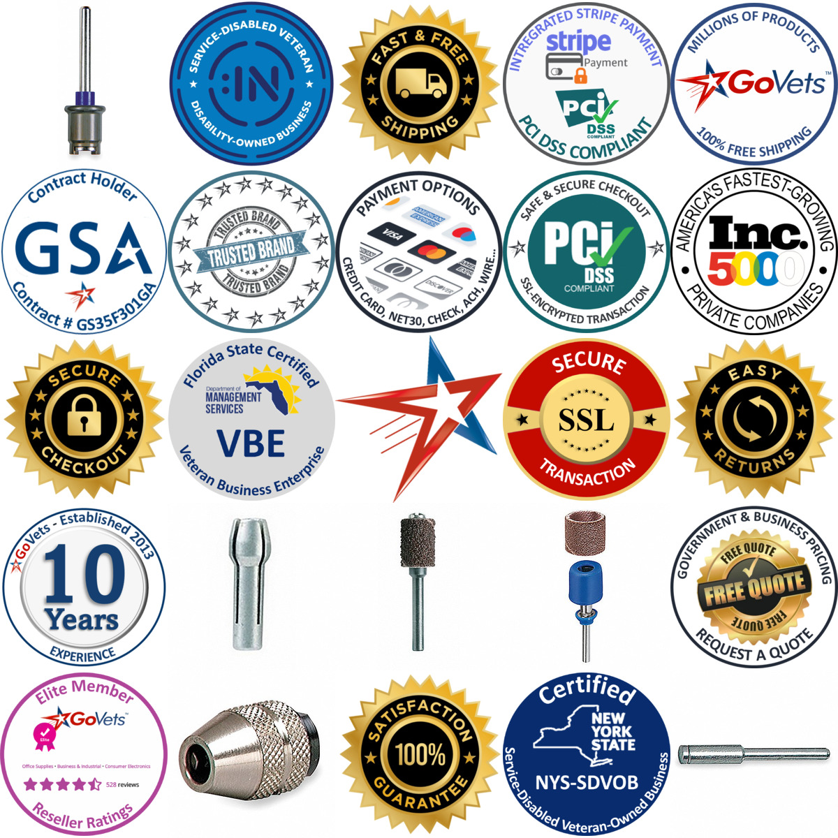 Millions of Products A selection of Mandrels Collets and Chucks For Rotary Tools products on GoVets