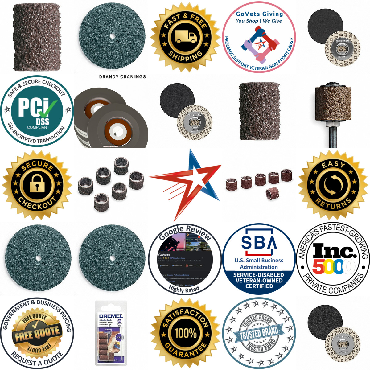 Millions of Products A selection of Sanding Discs and Drums For Rotary Tools products on GoVets