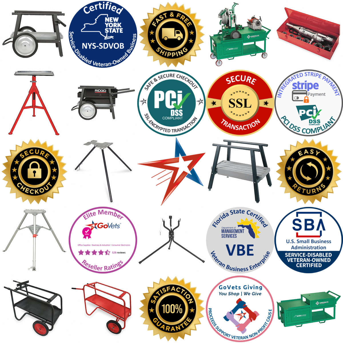 Millions of Products A selection of Pipe Threading Machine Cases Carts and Stands products on GoVets