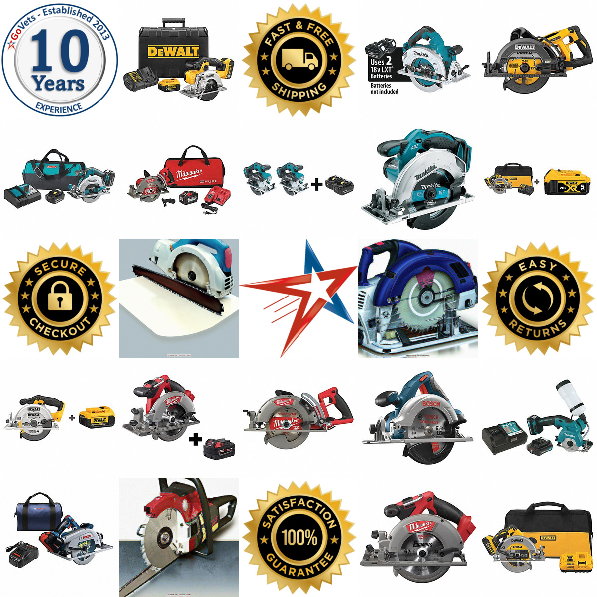 Millions of Products A selection of Cordless Circular Saws products on GoVets