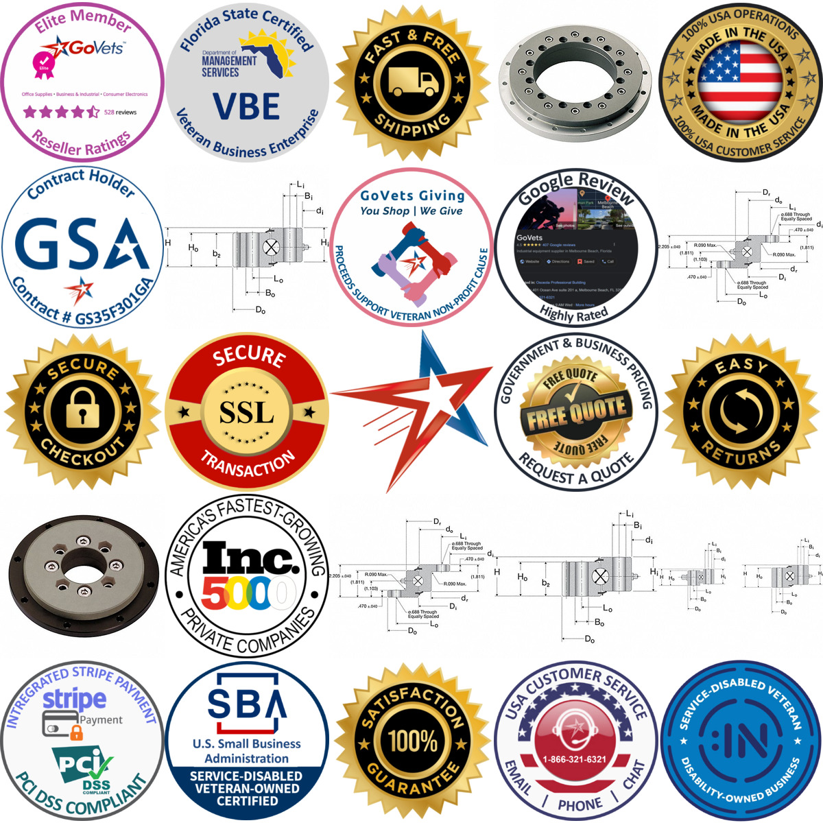 Millions of Products A selection of Slewing Ring Bearings products on GoVets