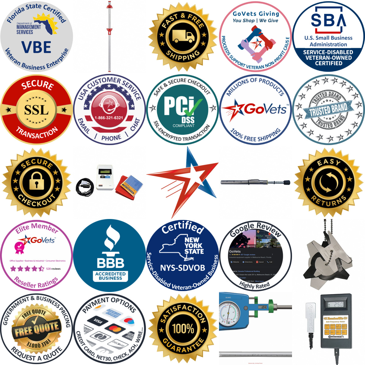 Millions of Products A selection of Belt Testing and Measuring Tools products on GoVets
