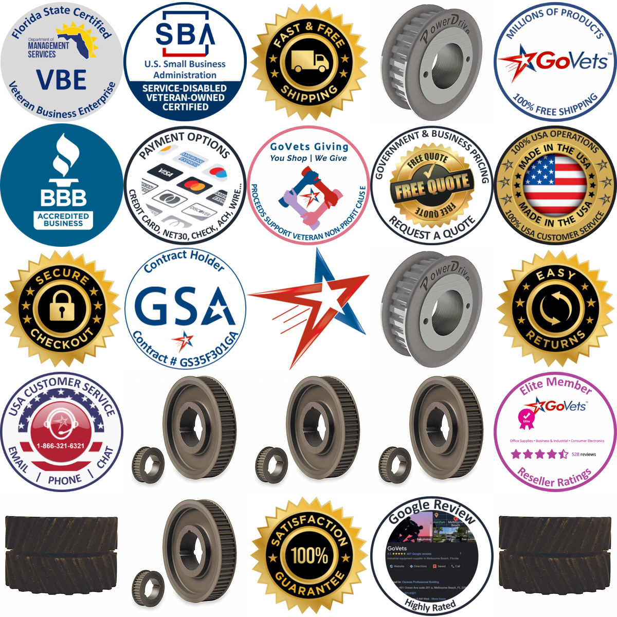 Millions of Products A selection of Bushing Bore Timing Belt Pulleys products on GoVets