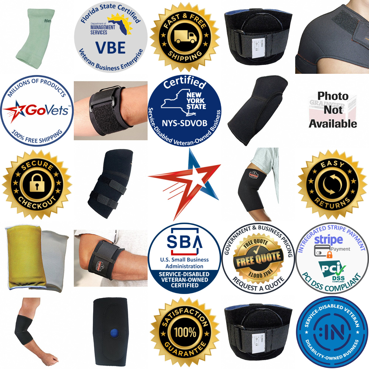 Millions of Products A selection of Elbow Knee and Ankle Supports products on GoVets