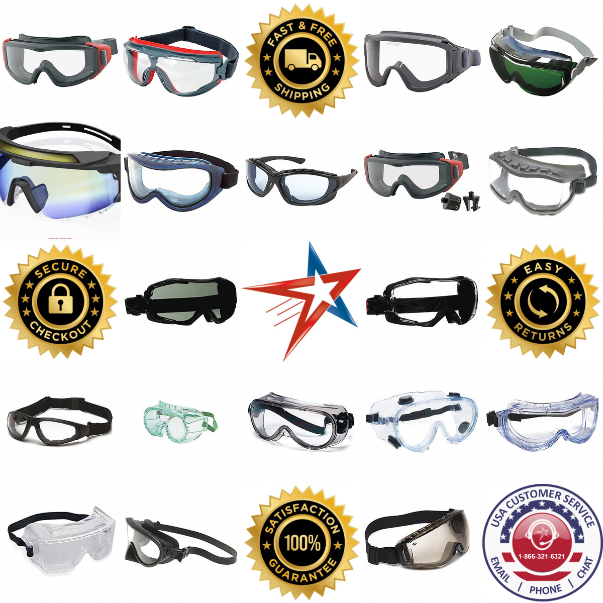 Millions of Products A selection of Safety Goggles products on GoVets