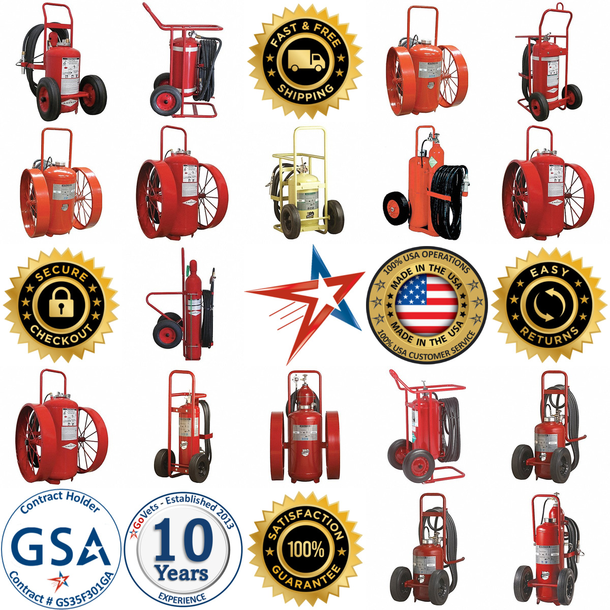 Millions of Products A selection of Wheeled Fire Extinguishers products on GoVets