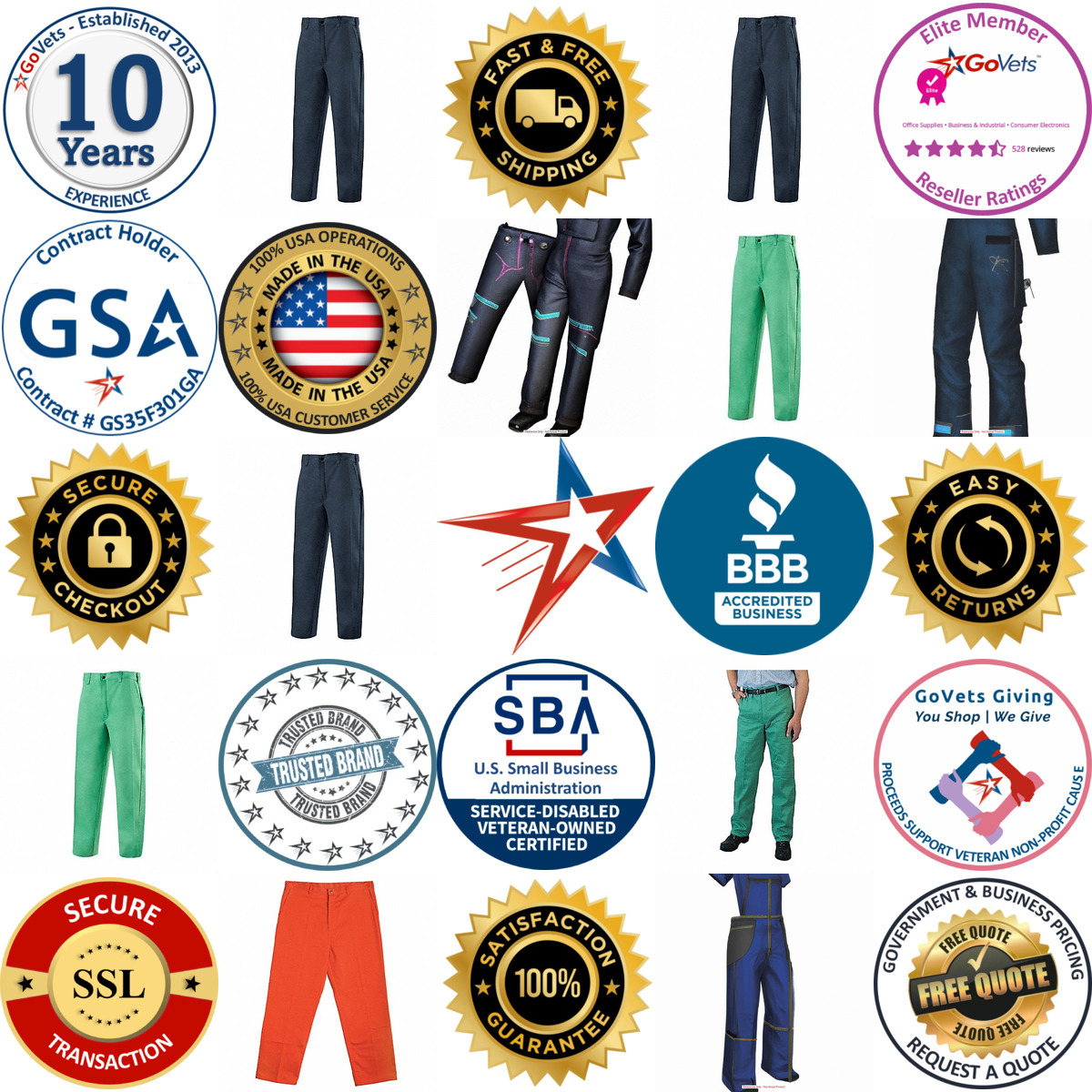 Millions of Products A selection of Welding Pants products on GoVets
