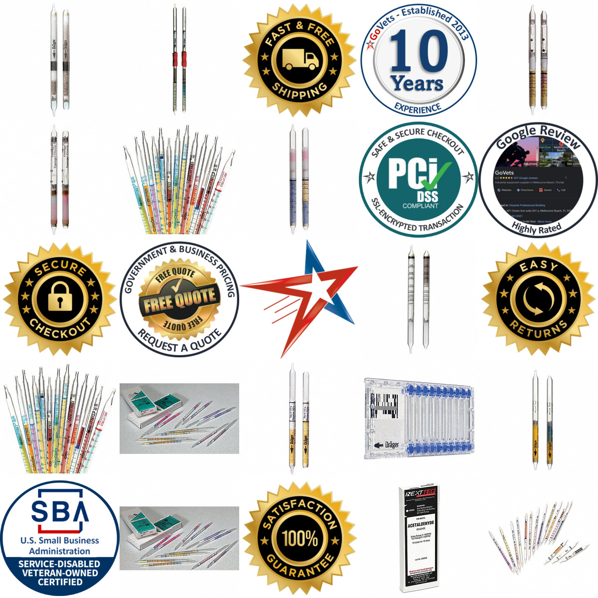 Millions of Products A selection of Single Gas Detection Tubes products on GoVets