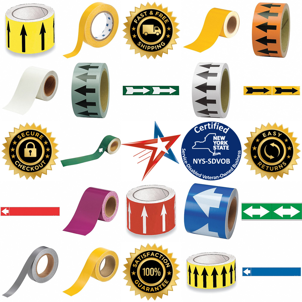 Millions of Products A selection of Pipe Marking Arrows and Banding Tape products on GoVets