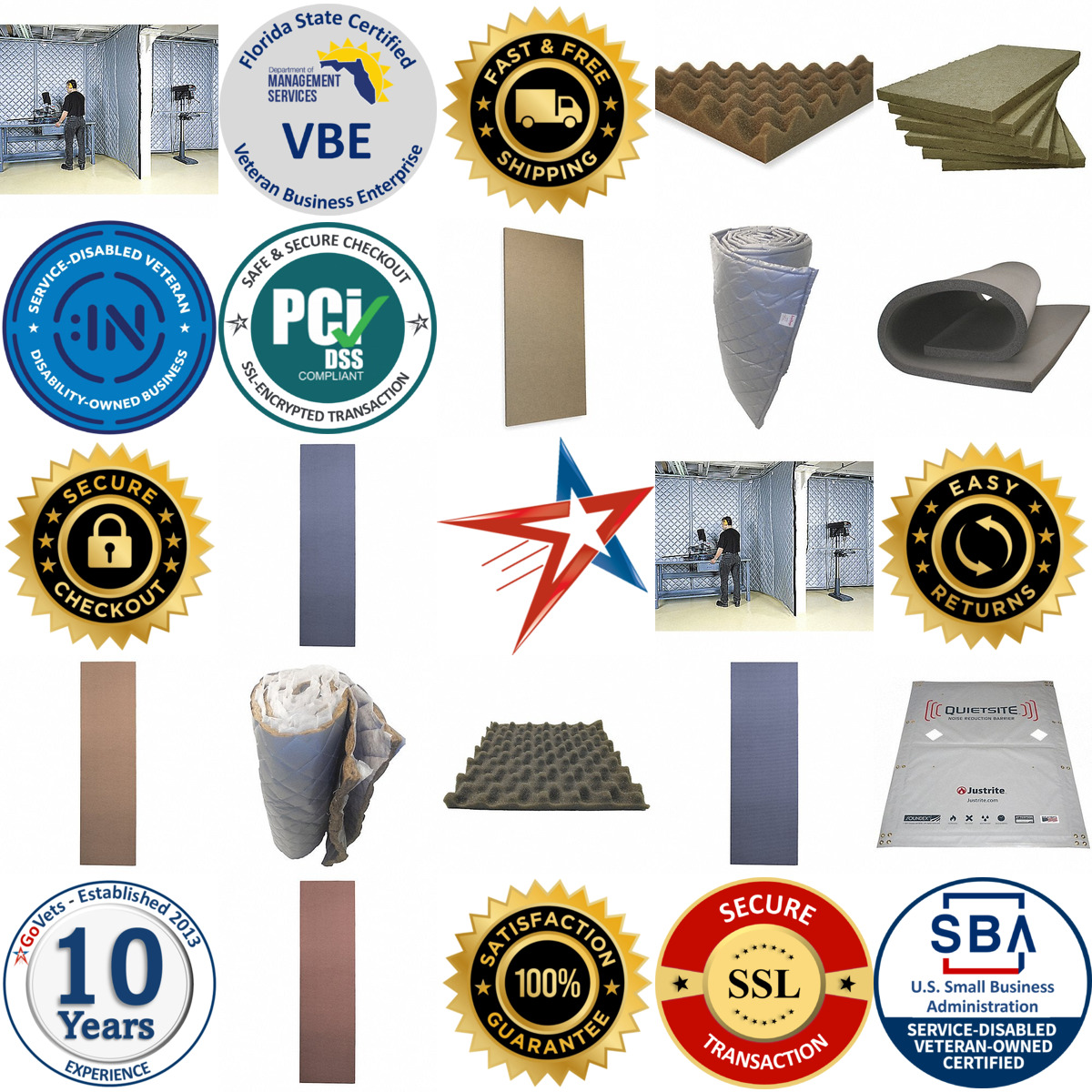 Millions of Products A selection of Sound Proofing and Acoustical Absorption Products products on GoVets