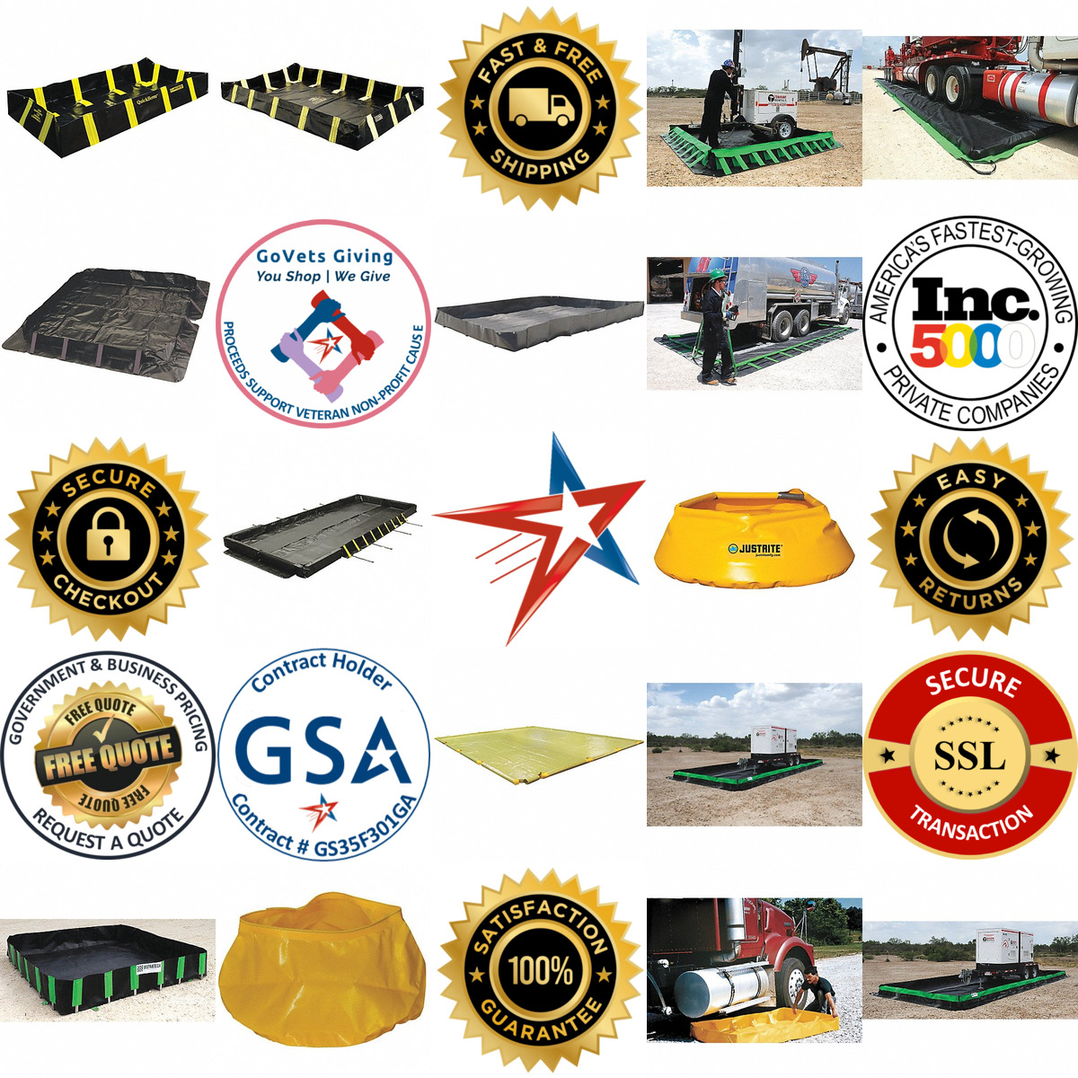 Millions of Products A selection of Collapsible Spill Containment Berms and Pools products on GoVets