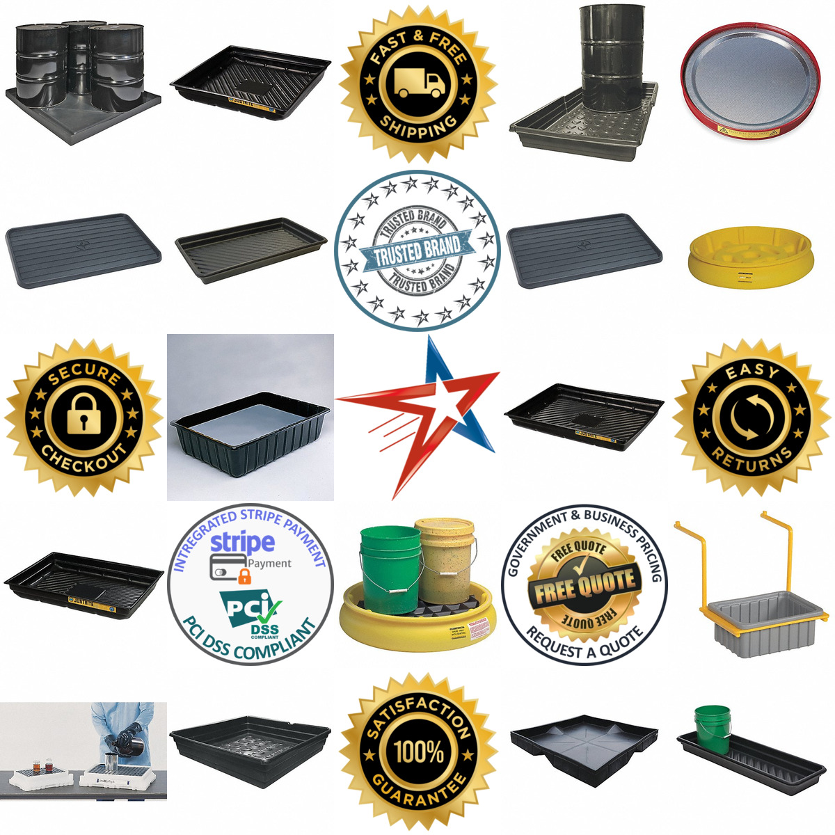 Millions of Products A selection of Drip Pans and Spill Containment Trays products on GoVets