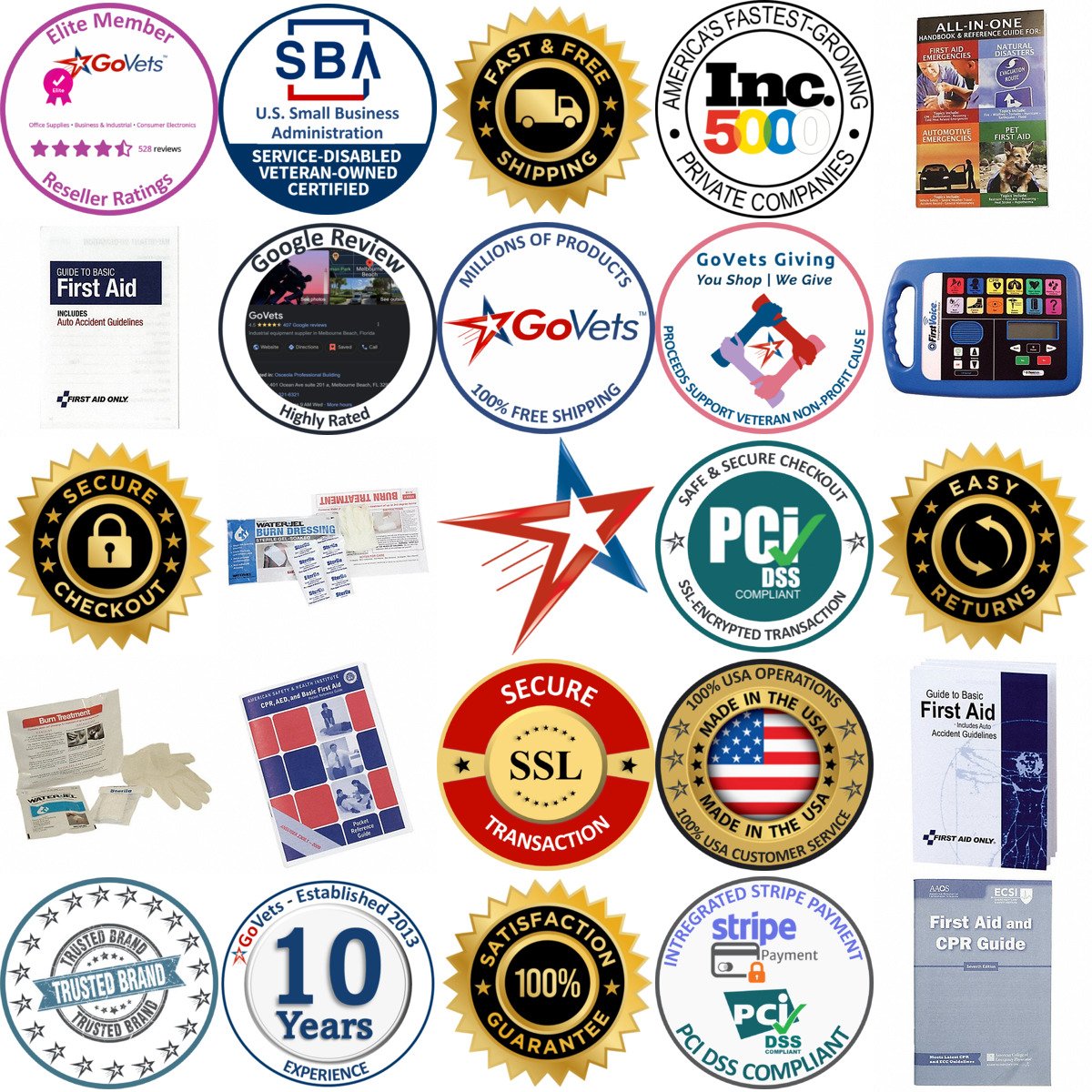 A selection of First Aid Training Instruction Guides products on GoVets
