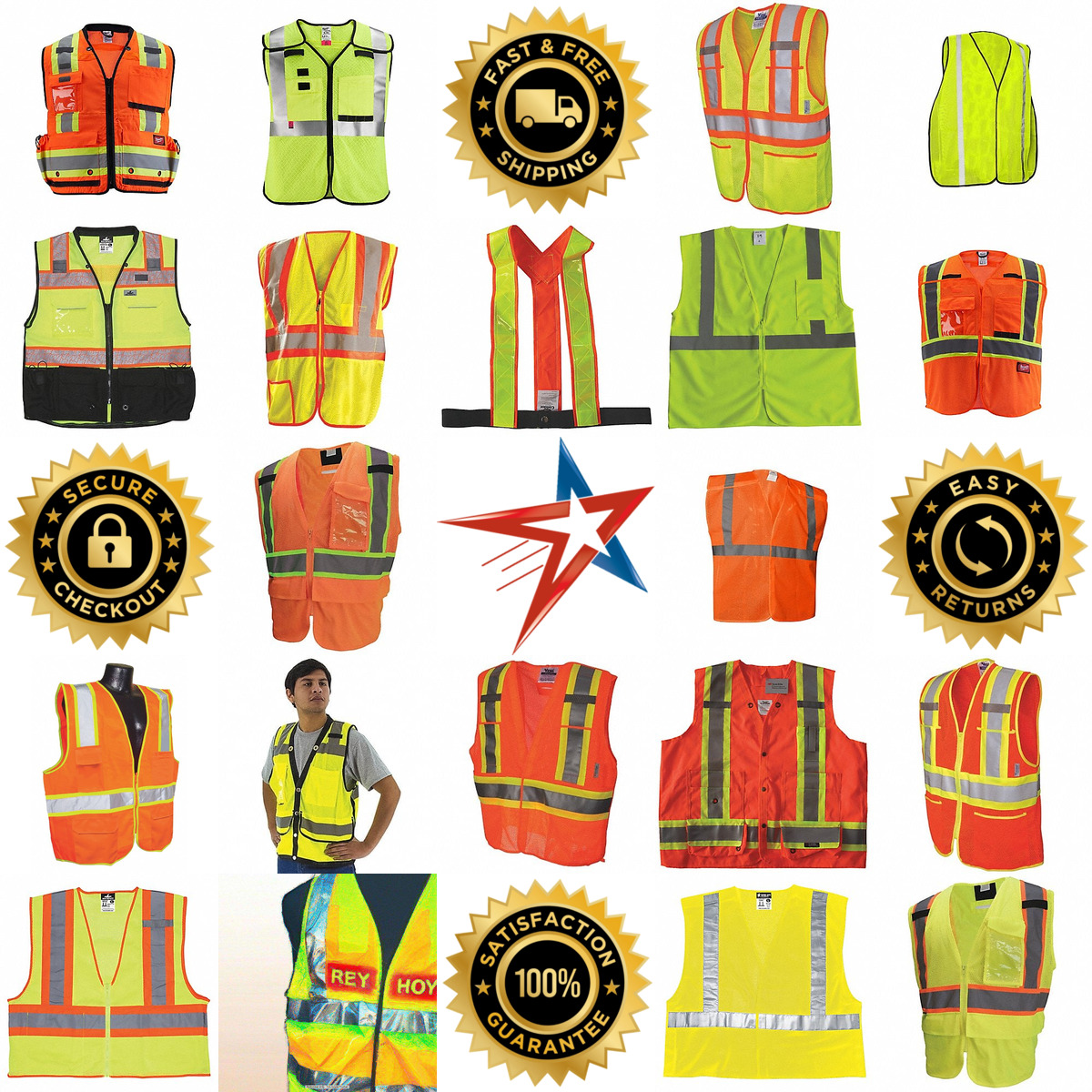 Millions of Products A selection of High Visibility Vests products on GoVets