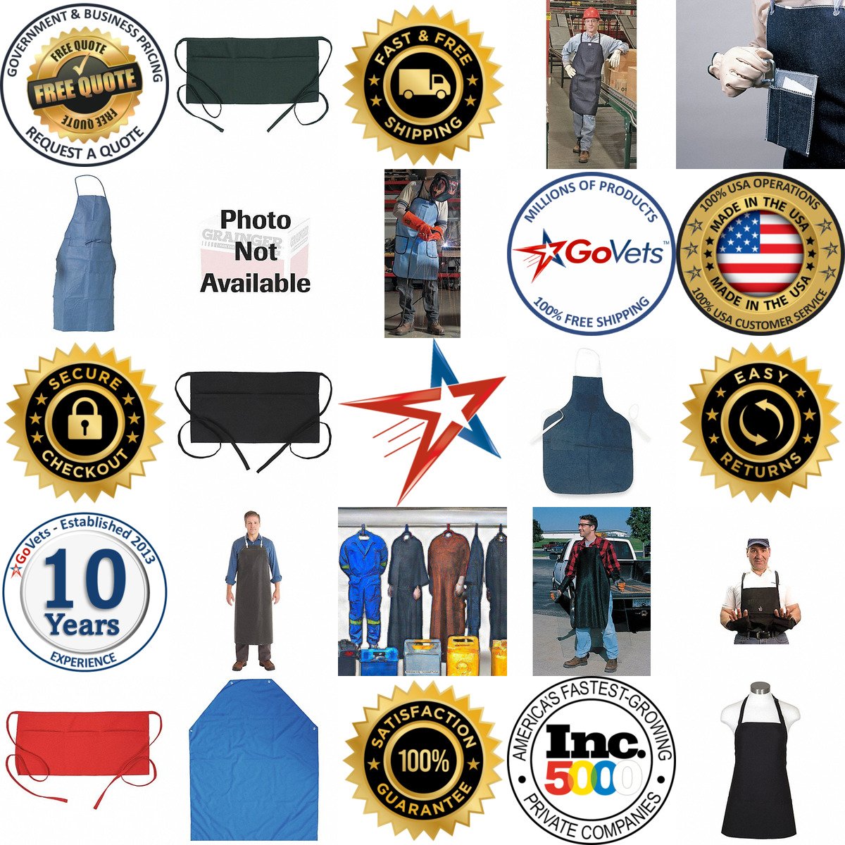 Millions of Products A selection of Shop and Work Aprons products on GoVets