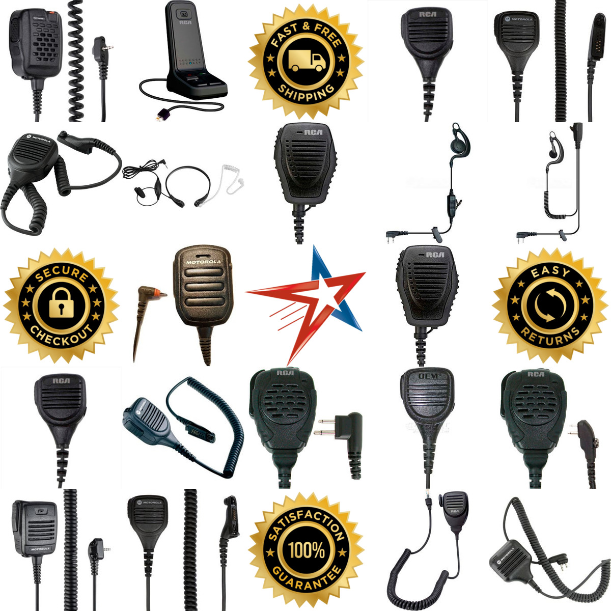 Millions of Products A selection of Two Way Radio Microphones products on GoVets