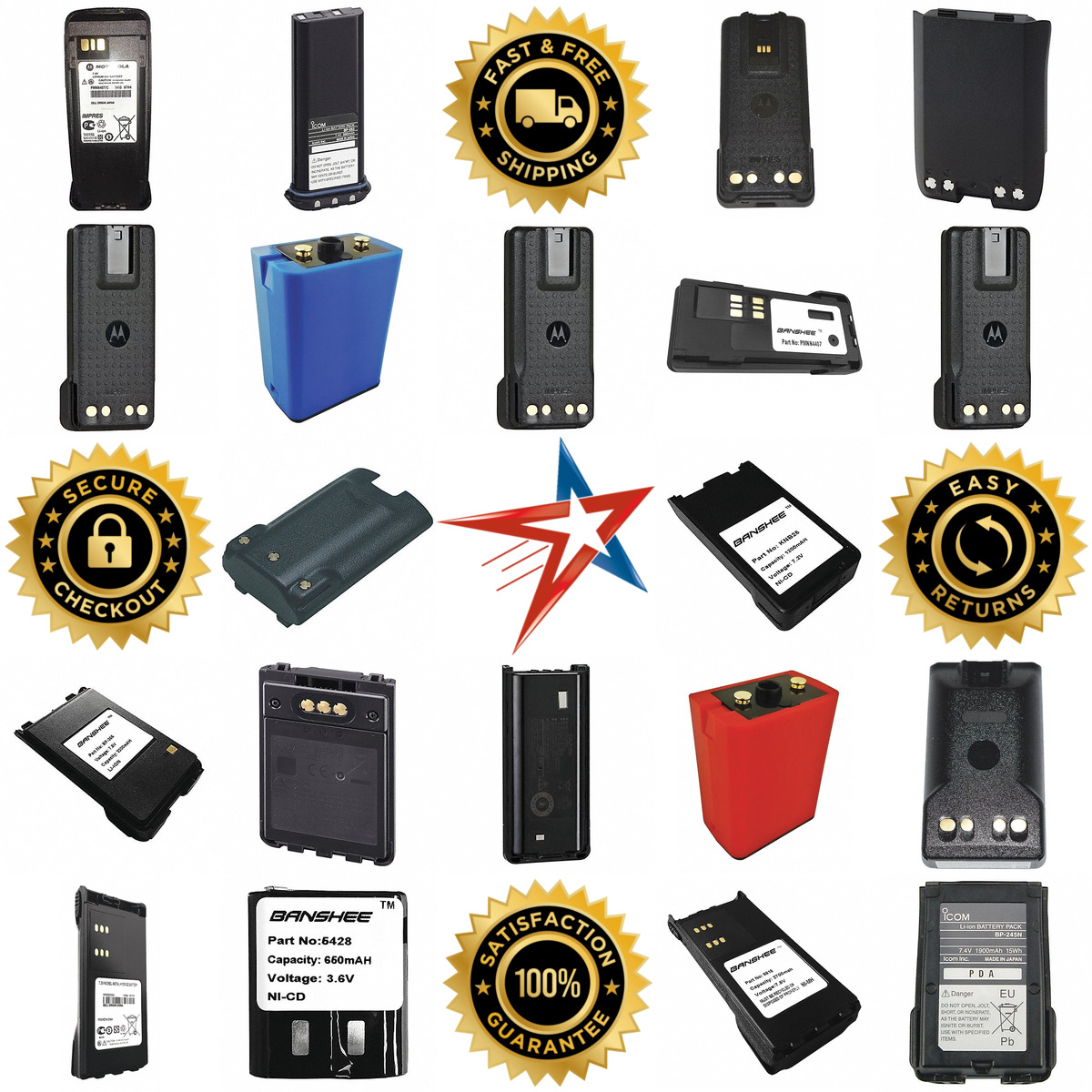 Millions of Products A selection of Two Way Radio Battery Packs products on GoVets