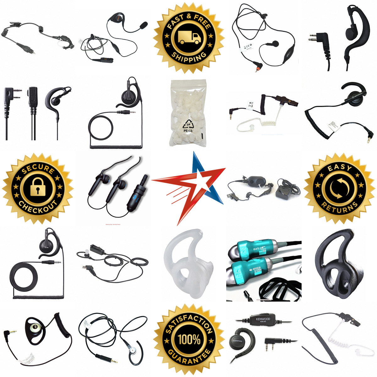 Millions of Products A selection of Two Way Radio Earbuds and Earpieces products on GoVets