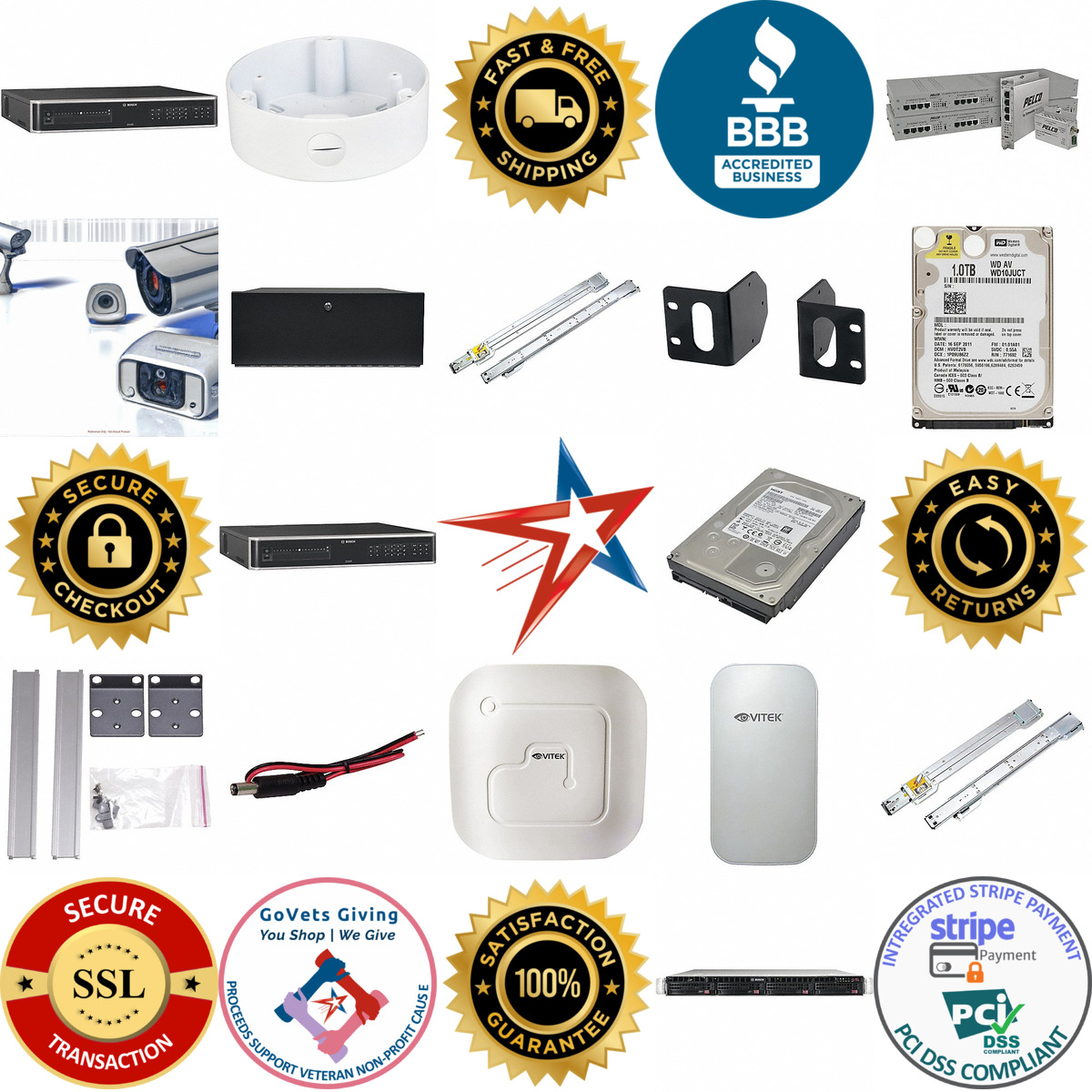 Millions of Products A selection of Video Surveillance Camera and Recorder Accessories products on GoVets