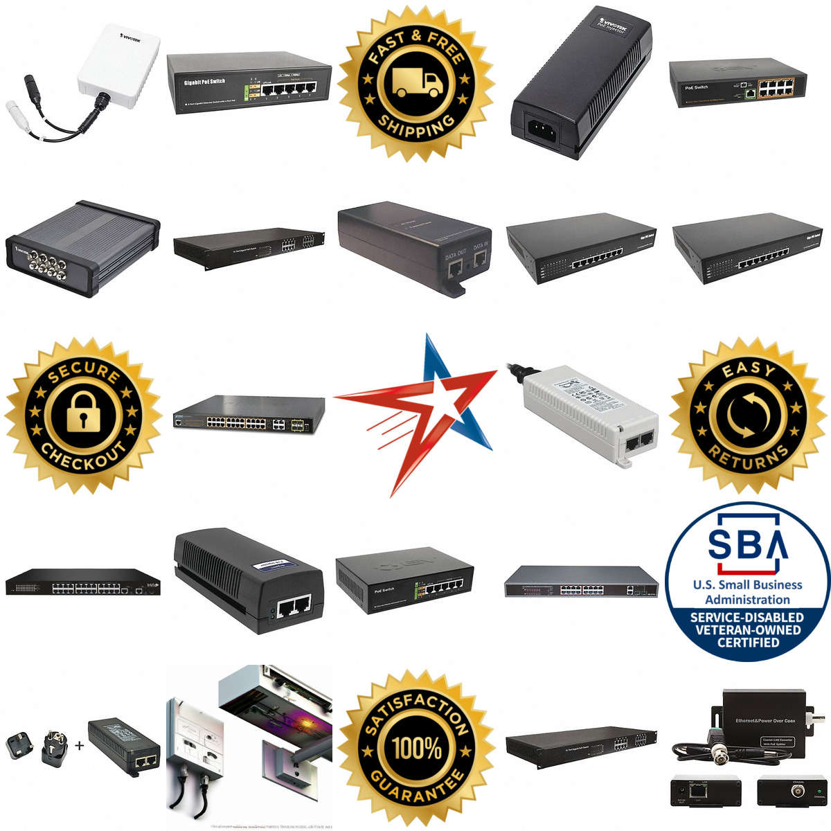 Millions of Products A selection of Video Surveillance Power Over Ethernet Devices products on GoVets