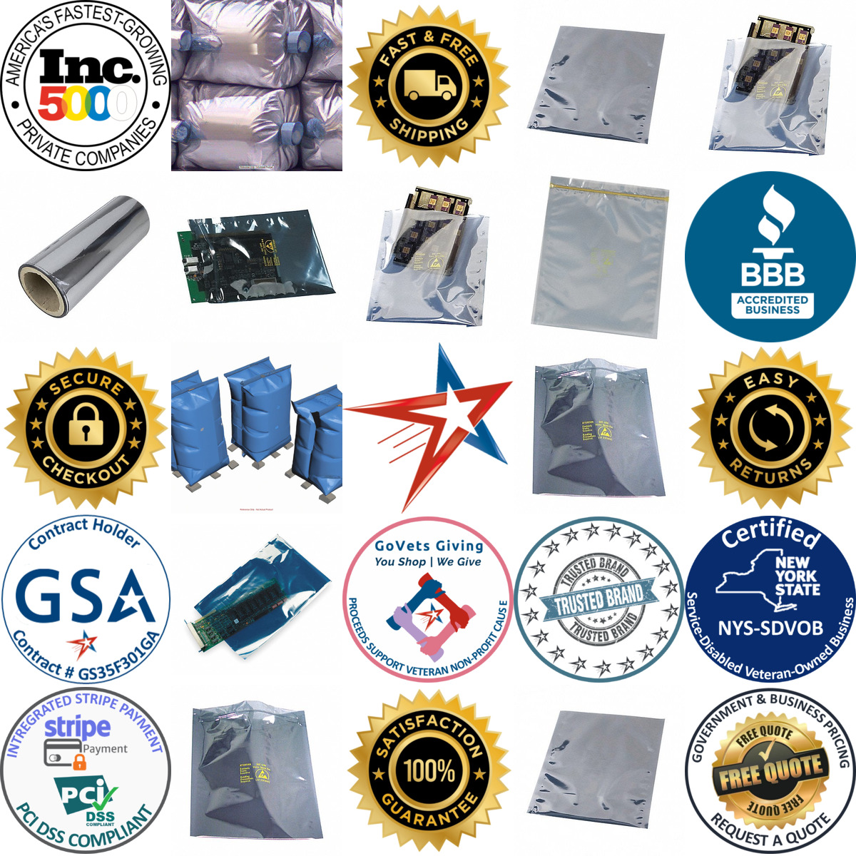 Millions of Products A selection of Static Shielding Bags products on GoVets