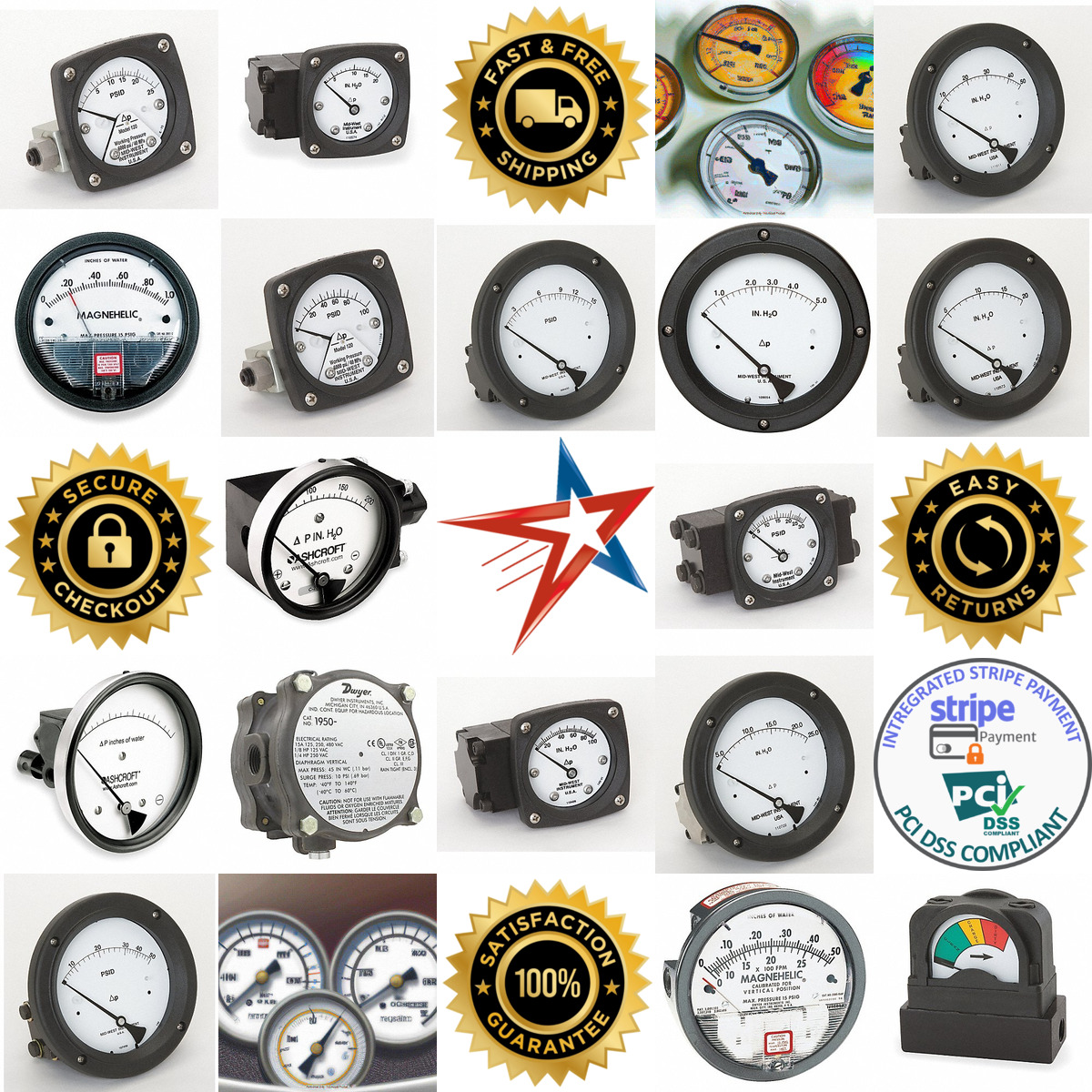 Millions of Products A selection of Dial Differential Pressure Gauges products on GoVets