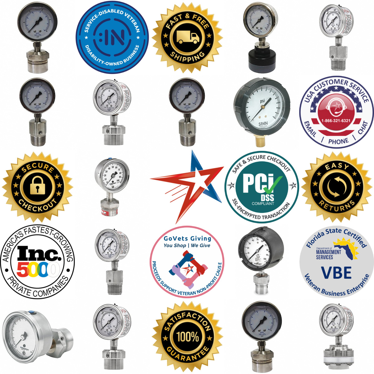 Millions of Products A selection of Dial Pressure Gauges With Diaphragm Seal products on GoVets