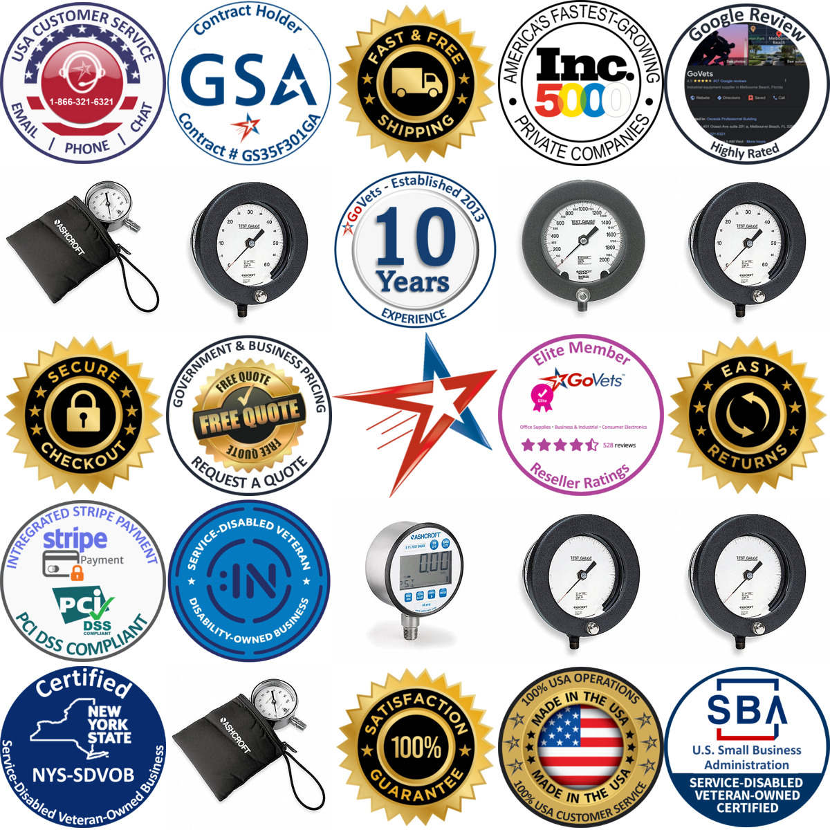 Millions of Products A selection of Dial Test Pressure Gauges products on GoVets