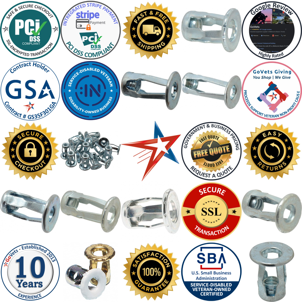 Millions of Products A selection of Screwdriver Installed Rivet Nuts products on GoVets