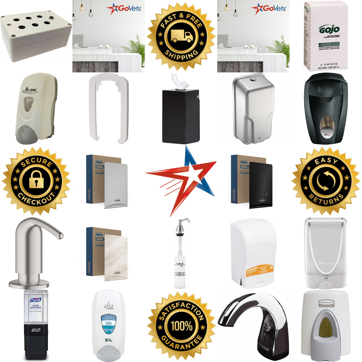 Millions of Products A selection of Soap Lotion and Hand Sanitizer Dispensers products on GoVets