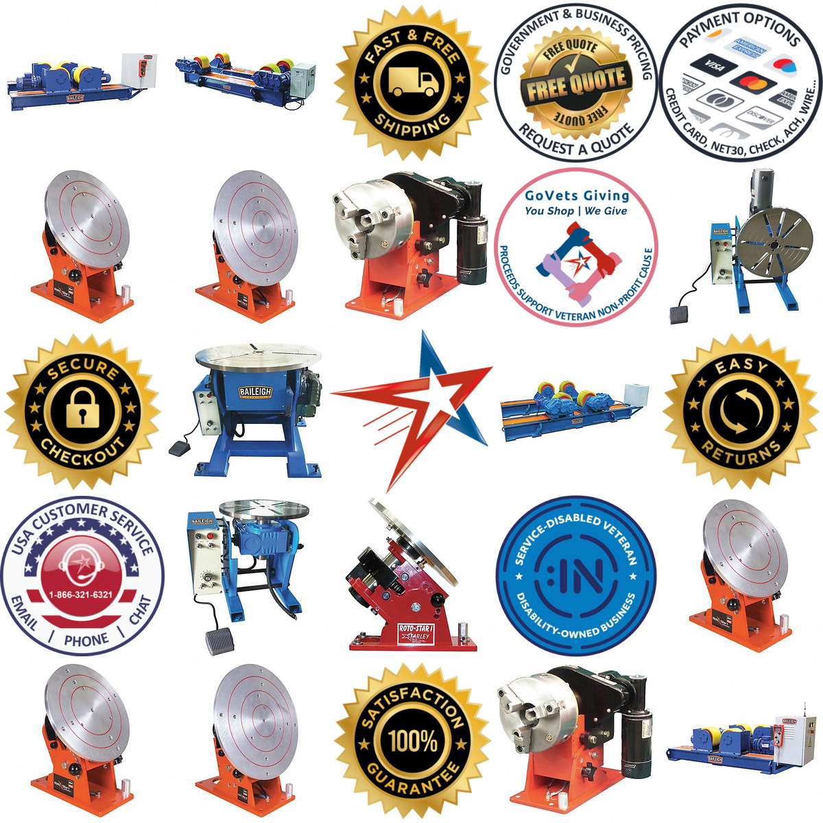 Millions of Products A selection of Welding Rotary Table Positioners products on GoVets